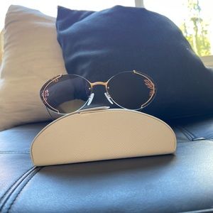 Prada rose gold Oval Sunglasses